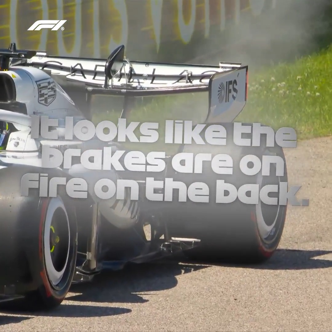 Checo's FP3 ended in a haze of brake fire smoke 😖 #F1 #HungarianGP