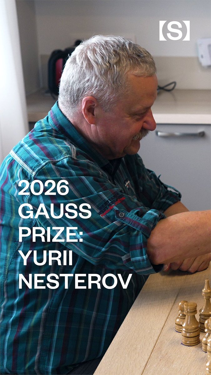 Mathematician Yurii Nesterov of UCLouvain has won the 2026 Gauss Prize. Nesterov made optimization breakthroughs that provided the algorithmic backbone for numerical and data-driven fields, including machine learning, which has a coding parameter named for him. Watch his full video and see all of the IMU award winners: #math #ICM2026 #GaussPrize
