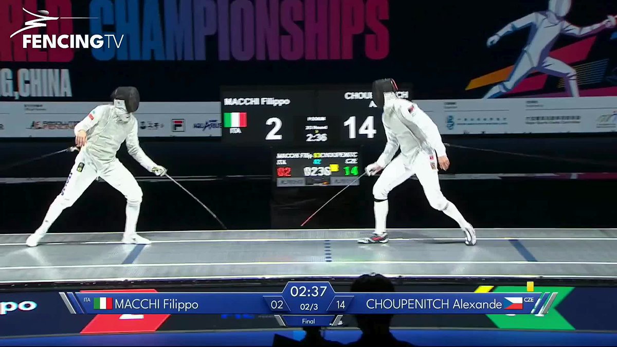 What a performance from Alexander Choupenitch! 🇨🇿😱 He storms to his first-ever world gold in the Men's Foil. 🥇 Congratulations to Filippo Macchi 🇮🇹 who takes home silver! 🥈👏 📺 Rewatch exclusively on #fencing #escrime #esgrima #hongkong #china
