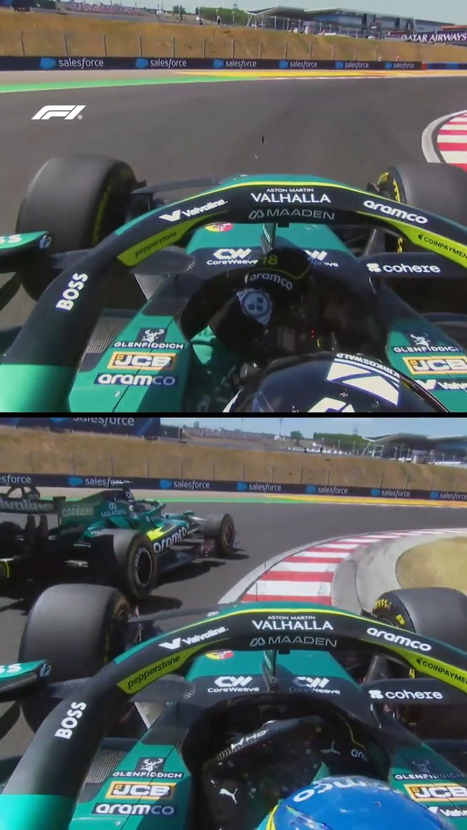 Calamity narrowly avoided for the two Aston Martins 😰 #F1 #HungarianGP