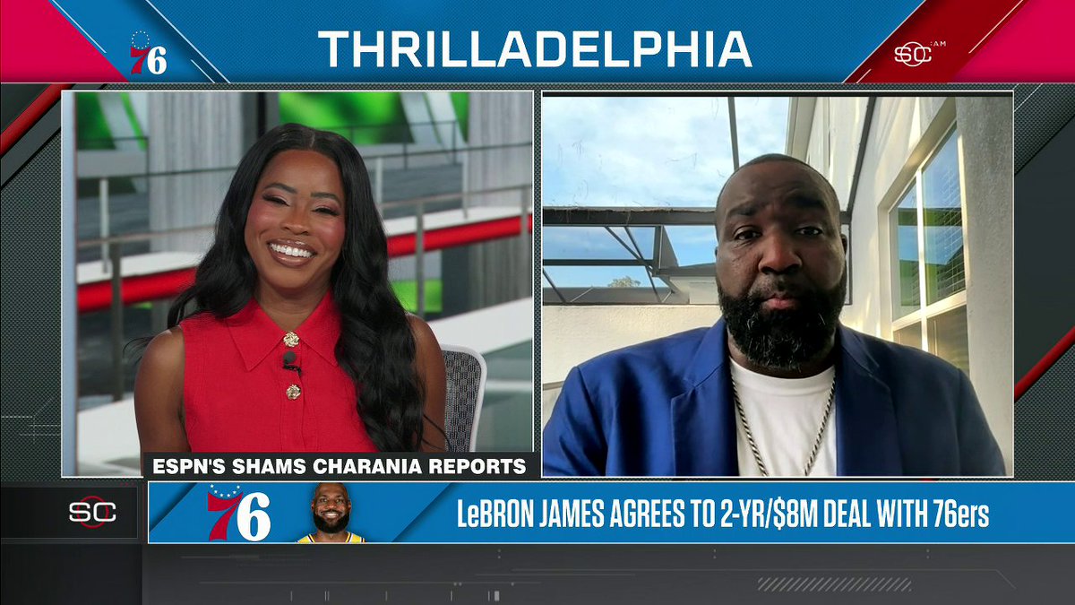 "The curse is over in Philly. ... You get LeBron James, now you're looking like a legit title contender with the addition of Jaylen Brown, without having to give up your core group." —Kendrick Perkins on LeBron's potential impact for the Sixers 👀