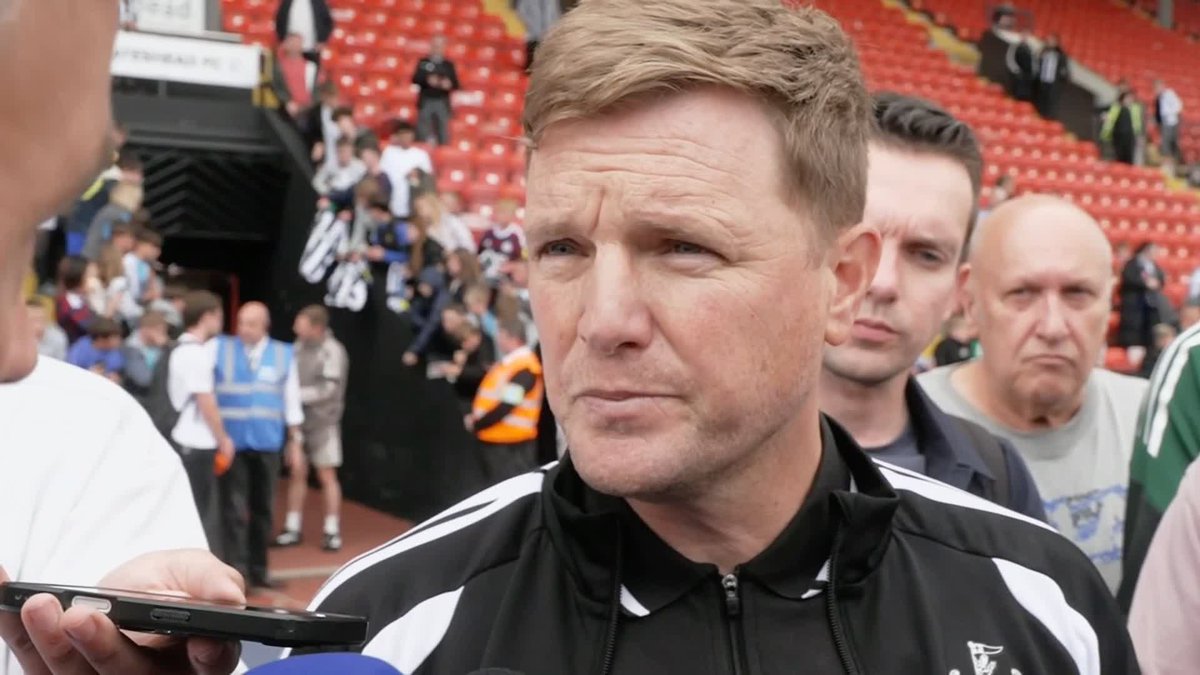 "We've had some really good conversations" 🗣️ Eddie Howe speaks on Newcastle's transfer window so far and speculation around Bruno Guimarães ⚫️⚪️