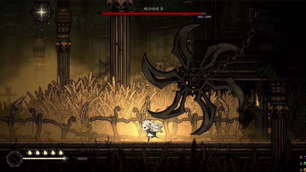 WIP: Scarecrow Boss Intro Cutscene. He finally comes face-to-face with Dorothy for the first time. #ScreenshotSaturday #Roguelite