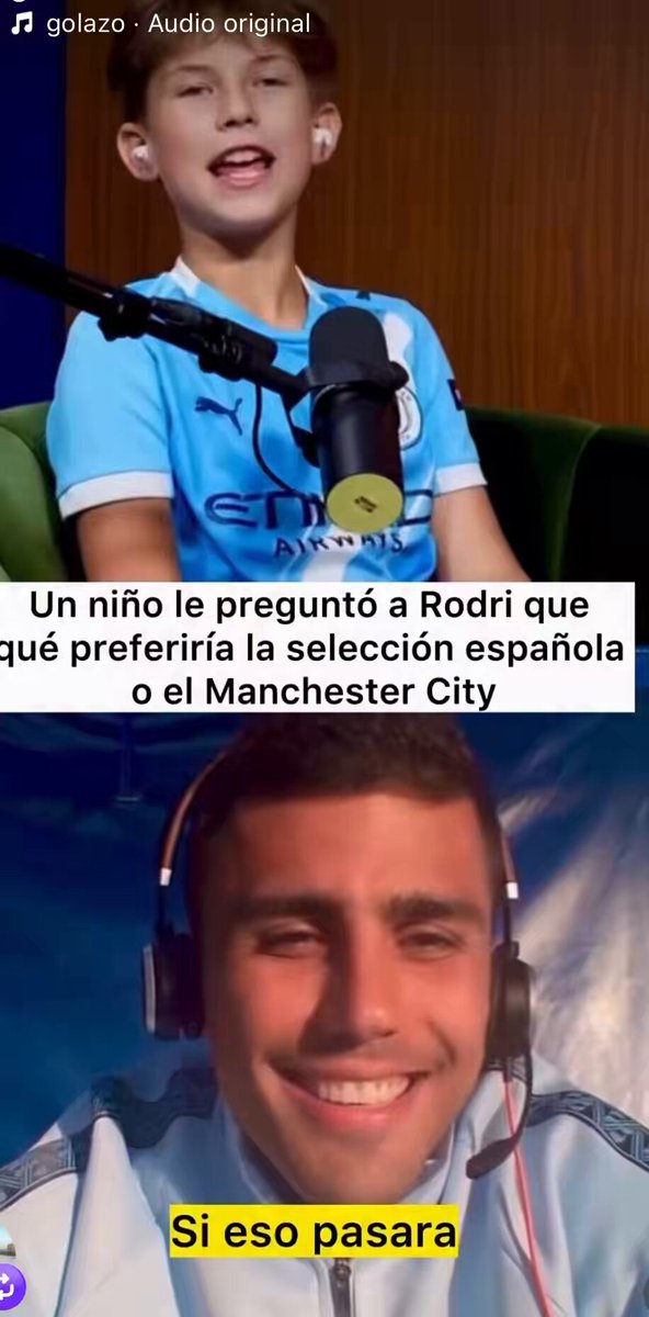 - ganar con el Manchester City o con España? Rodri: yo siempre elijo España. España, mi corazón, es lo primero - y que dirá Guardiola? Rodri: Guardiola puede decir lo que quiera, yo elegiré siempre España. Imagina no querer a este patriota en el Madrid.
