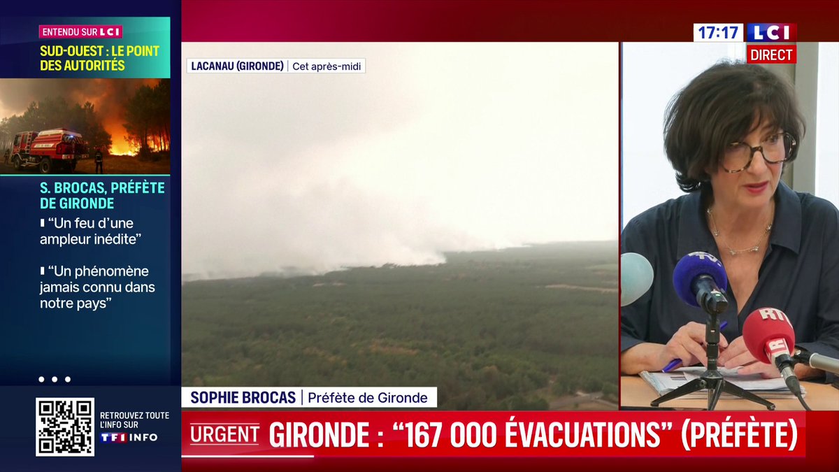 🔴 Incendies en Gironde : "32.700 hectares brûlés" annonce Sophie Brocas, préfète de Gironde