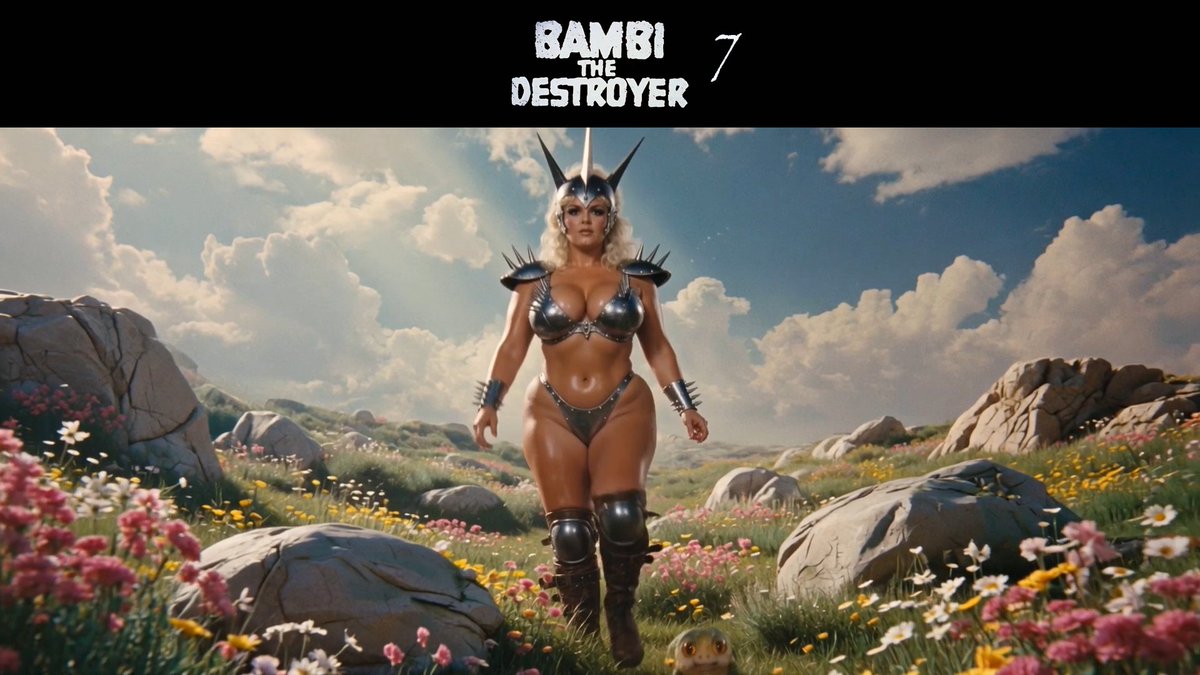Bambi the Destroyer returns on Saturday Morning with pure ’80s retro camp! Epic villains, wild fantasy action, and over-the-top B-movie energy. Think classic adventure vibes with a strong female hero leading the charge. Pure PG-13 nostalgic fun.