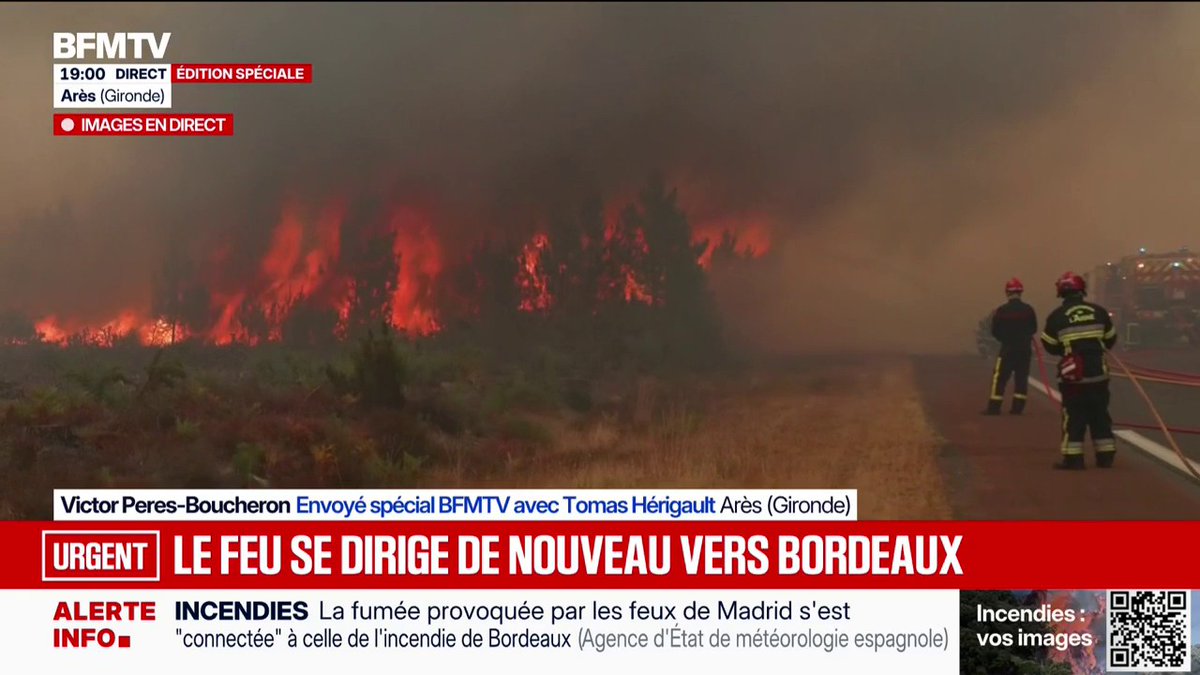 Incendie: les feux d'ampleur qui ravagent les environs d'Arès