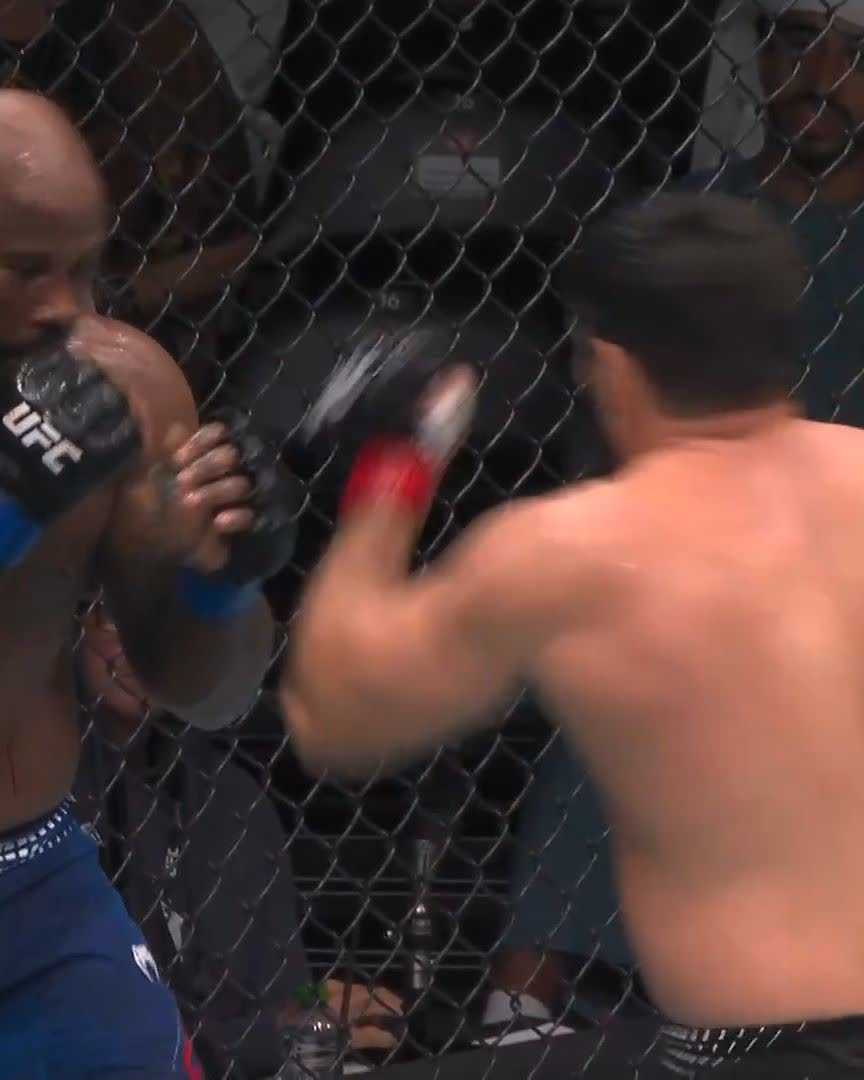 ABSOLUTELY TERRIFYING 😤 Rizvan Kuniev put on a fantastic performance for the finish! [ #UFCAbuDhabi | LIVE NOW on @ParamountPlus ]