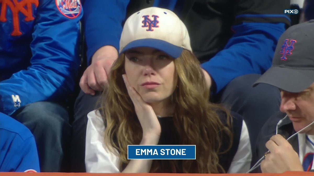 The Mets tricked a Season Ticket Holder into giving up his seats for Emma Stone. Emma sat in my friend's Mets season tickets last night, first row in RF. Last week the Mets called him offering him a seat upgrade, "because it's been a tough season and he's been a STH for a long time (29 years)." It turns out they needed the seats for Emma and Chris Pine to film a movie. They were probably never going to give him a choice, and hid the reason so he didn't have leverage. He was expecting a premium upgrade like club seats, but they put him in normal seats 16th row on the 1B side (arguably not even better than being first row on the field in the outfield). I love the Mets, but this is crazy stuff.