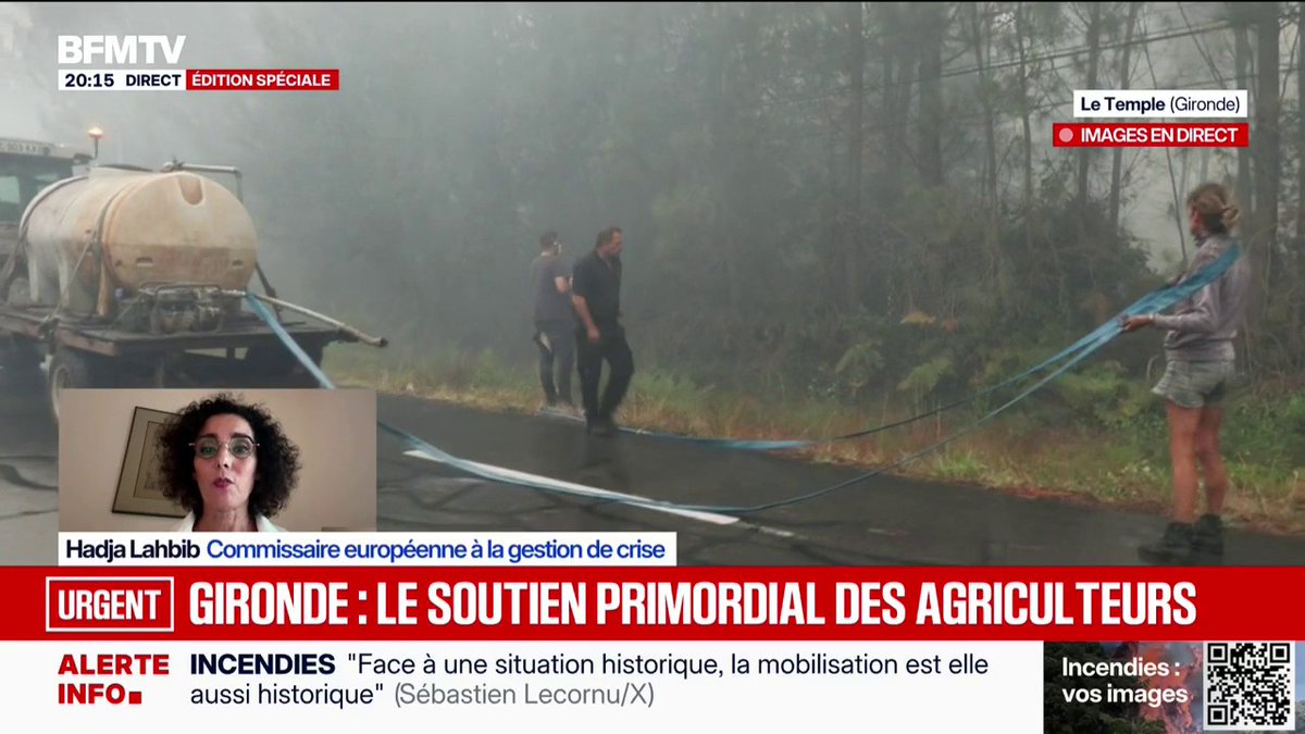 Solidarité européenne face aux incendies en France: "Nous avons immédiatement envoyé des moyens", explique Hadja Lahbib, commissaire européenne à la gestion de crise