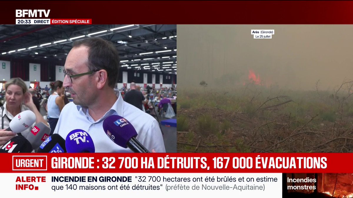 "L'incendie est toujours aux portes de la métropole", déclare le maire de Bordeaux Thomas Cazenave