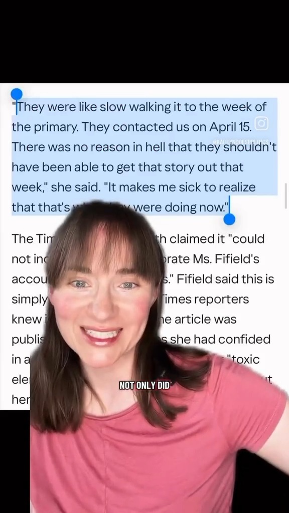 Can't stop watching this video because it's just perfect. Progressive political creator Kaitlyn Hennessy, tearing apart the New York Times for their blatant political campaign for a certain sect of the Democratic Party.