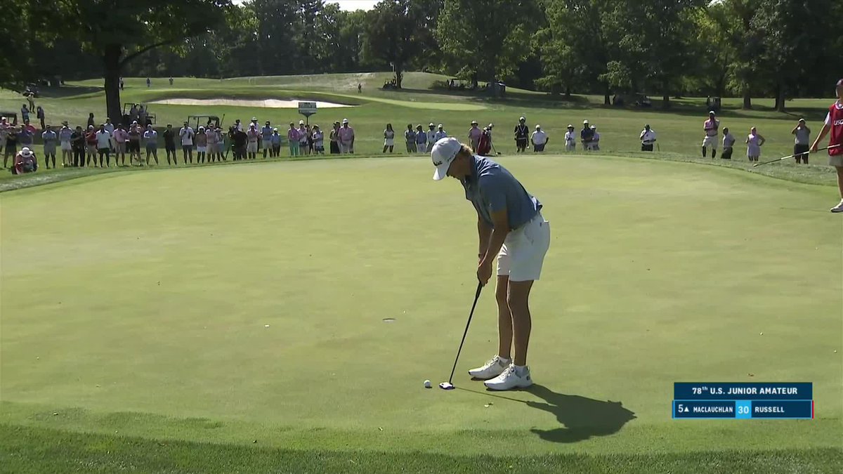 Of course he wins it with a birdie! 🏆 Noah Maclauchlan defeats Miles Russell, 6 and 5, to win the 78th U.S. Junior Amateur.
