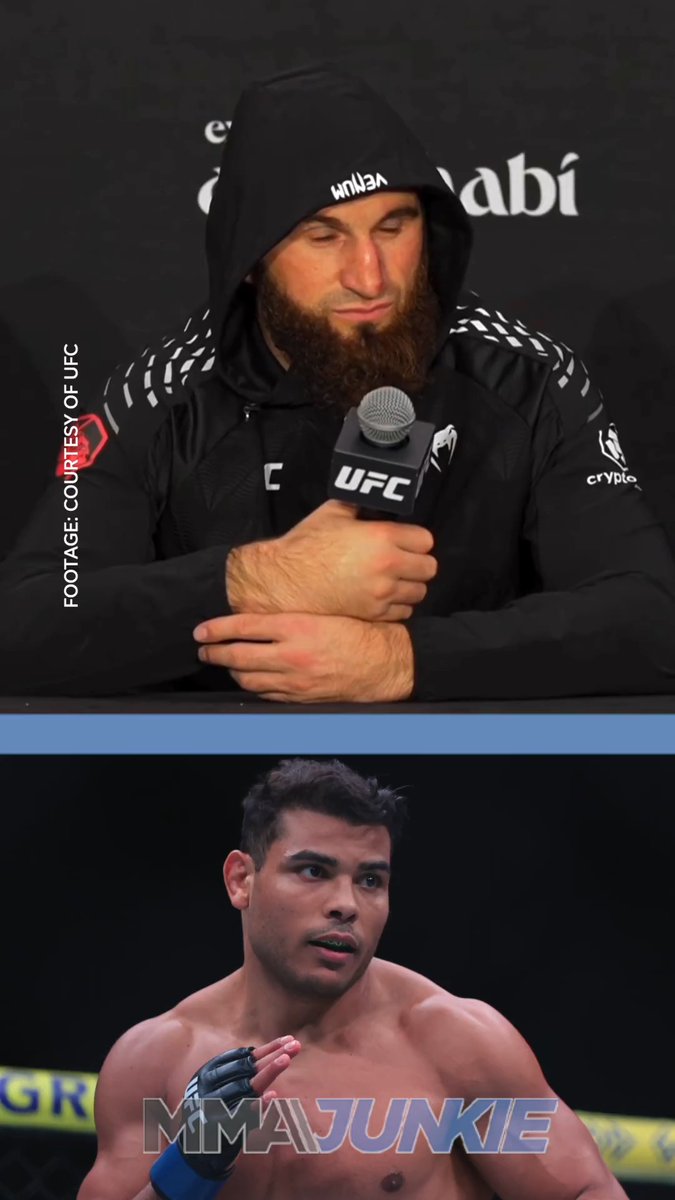 Magomed Ankalaev has choice words for Paulo Costa and Alex Pereira after his #UFCAbuDhabi win. On Costa: "We can have a good fight, unless he's going to be running away." On Pereira: "If he wants take on this fight, I'm sure UFC would be very happy." 🎥 UFC