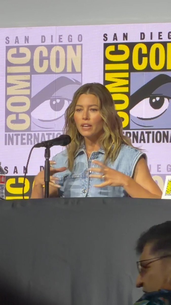 Jessica Biel previews her #MatchboxTheMovie character, who moonlights as a race car driver. #SDCC