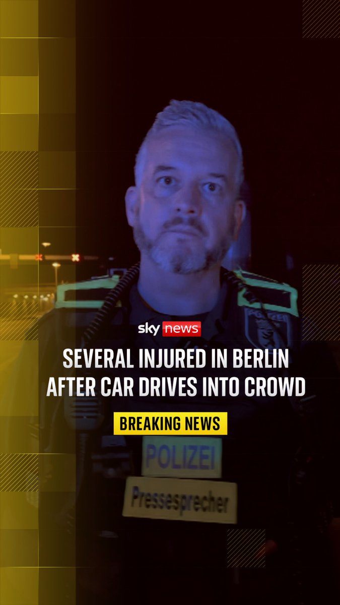 Police in Berlin have called off an LGBTQ+ pride event after several people were injured when a car drove into a crowd Live updates ➡️