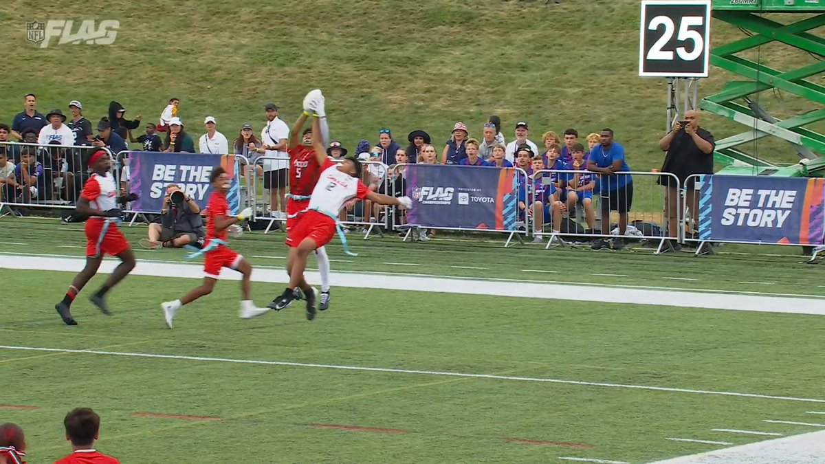 HE MOSSED HIM WITH ONE HAND FOR THE TD 😱 Watch the NFL FLAG Championships on ESPN, NFL Network and the ESPN App 🍿