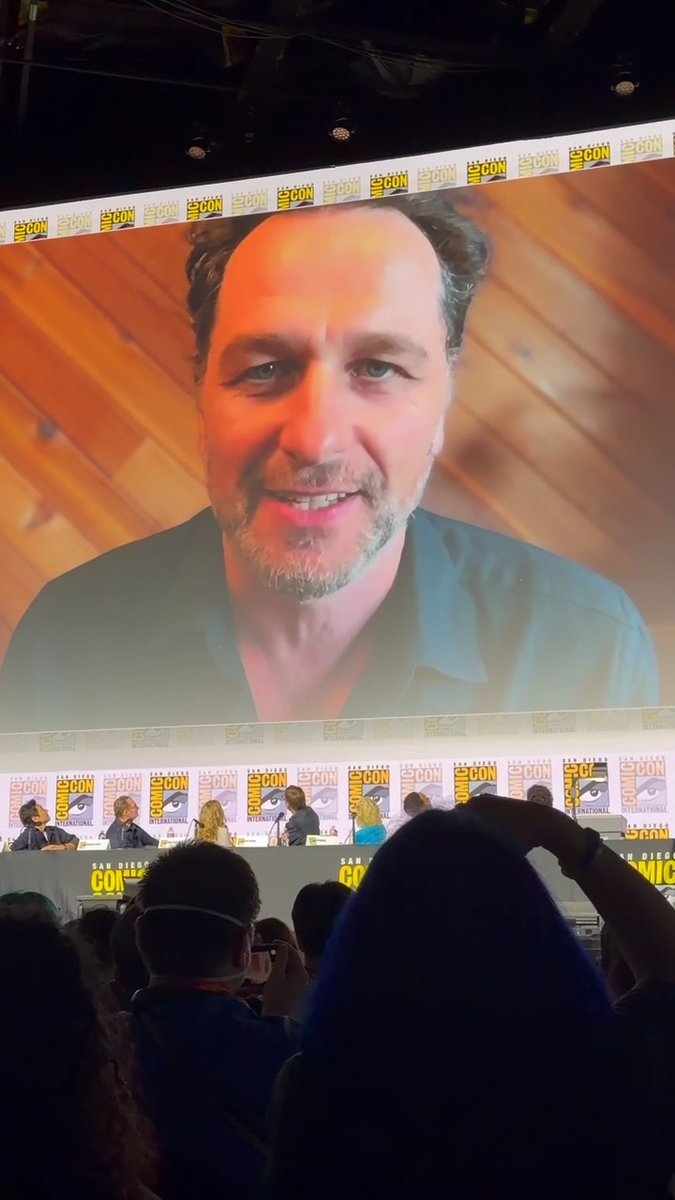 After crashing the #WidowsBay Comic-Con panel, Matthew Rhys says his character, Mayor Tom Loftis, is more enthusiastic than effective. #SDCC