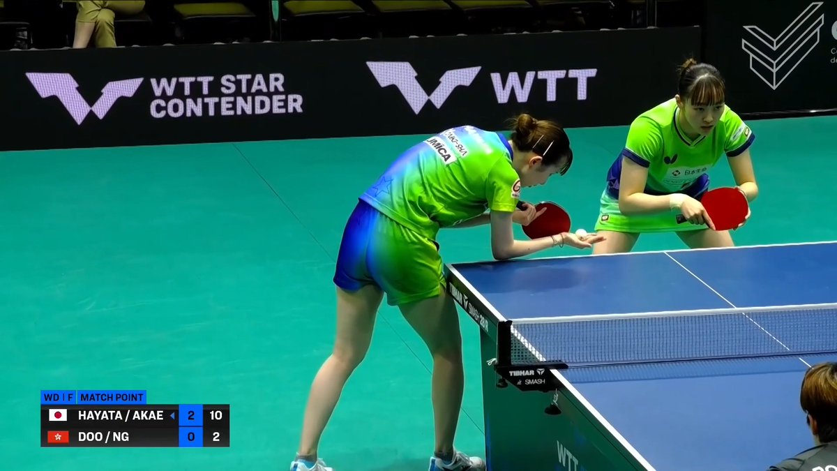 早田・赤江の日本生命ペア ツアー初コンビで初優勝🏆👏👏 🇧🇷WTTスターコンテンダー サン・ジョゼ・ドス・カンポス2026 女子ダブルス決勝 🇯🇵#早田ひな/#赤江夏星 3-0 杜凱琹/呉詠琳🇭🇰 11-8/11-9/11-2 卓球チャンネルでアーカイブ配信中 📲 PHOTO：#WTT
