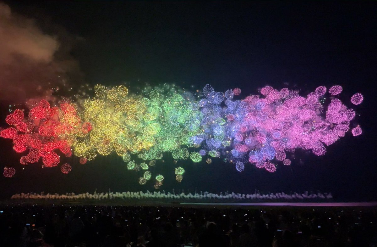 柏崎の花火といえば 尺玉100発一斉打ち上げ