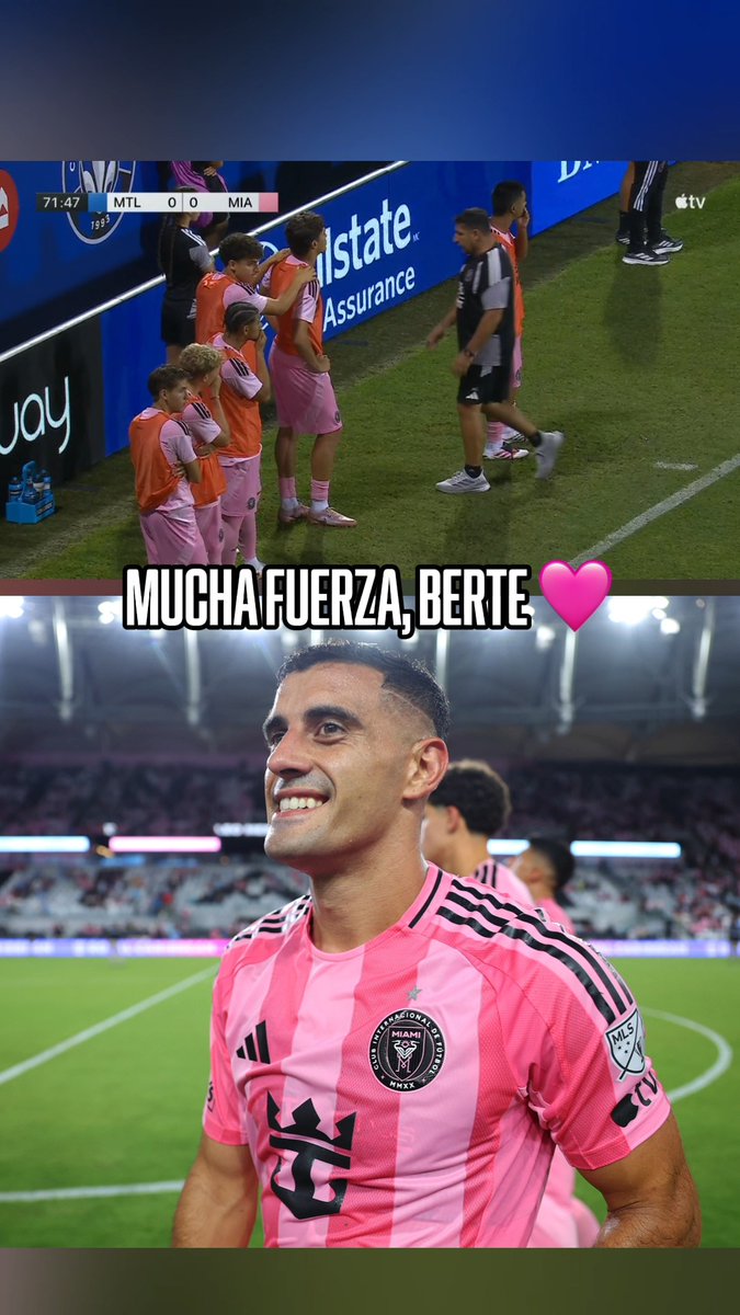 FUERZA, BERTE 🙏 Germán Berterame tuvo que salir en ambulancia después de un choque de cabezas. La jugada fue marcada como falta y penal para Inter Miami. (vía MLS en Apple)