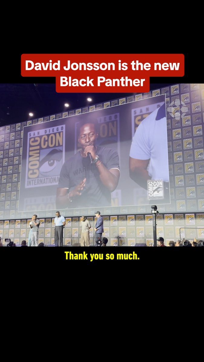 David Jonsson is the aged-up version of T'Challa's son seen in Black Panther: Wakanda Forever. #SDCC