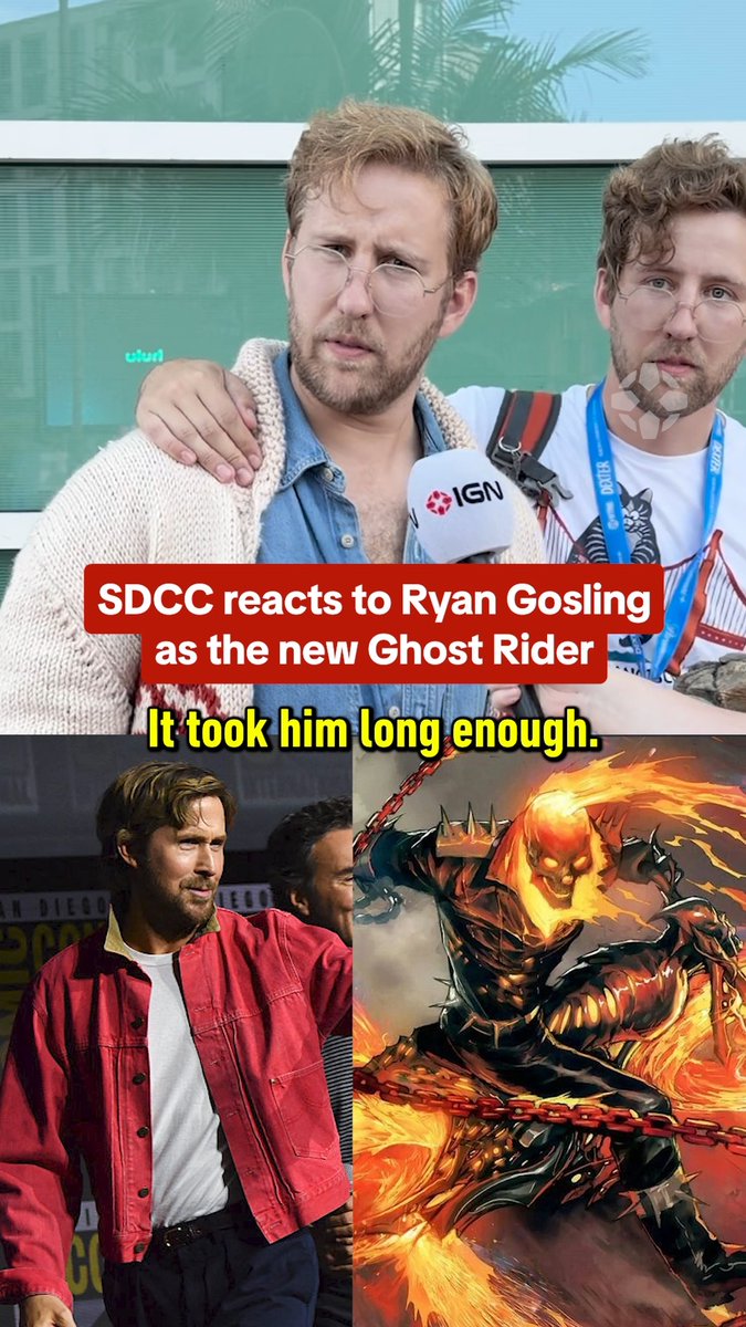 How do you feel about Ryan Gosling being revealed as the MCU's Ghost Rider? #SDCC