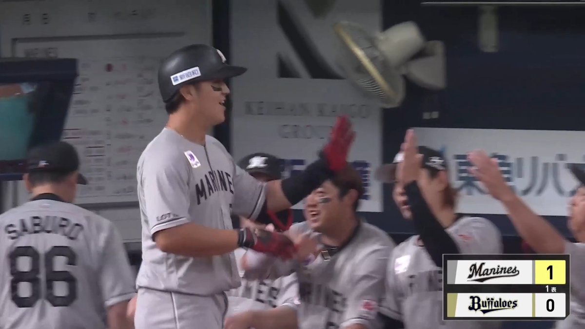 キャリアハイの一発💪 千葉ロッテ 山口航輝 選手の第17号先制ソロホームラン🌈 👇スマホ・テレビで試合観戦！