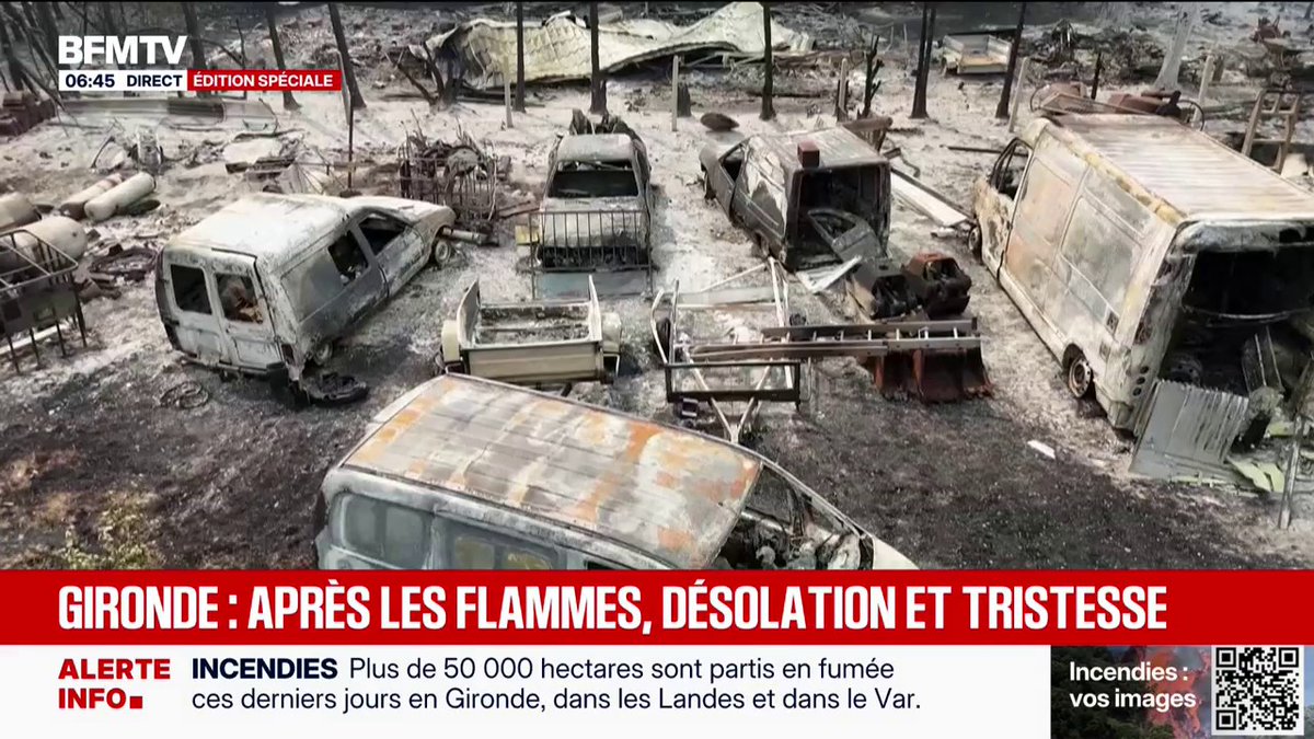 💬 "Je vois de la désolation" Au Porge, en Gironde, les sinistrés constatent les dégâts après le passage des flammes