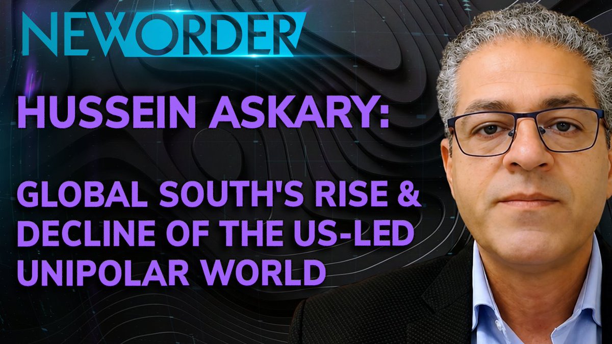🚨 NEW EPISODE OF NEW ORDER 🌐 Global South’s Rise Causes PANIC for West’s Elites as US-Led Unipolar World Declines- Hussein Askary Why is the war on Iran really a war on BRICS? What has the futile strategy been by the US to stop the rise of the global south? What dangers does the global south face as the West declines further? We discuss all this and more with Vice-Chairman of the Belt & Road Institute, Hussein Askary, author of 'Extending the New Silk Road to West Asia and Africa' Hussein Askary