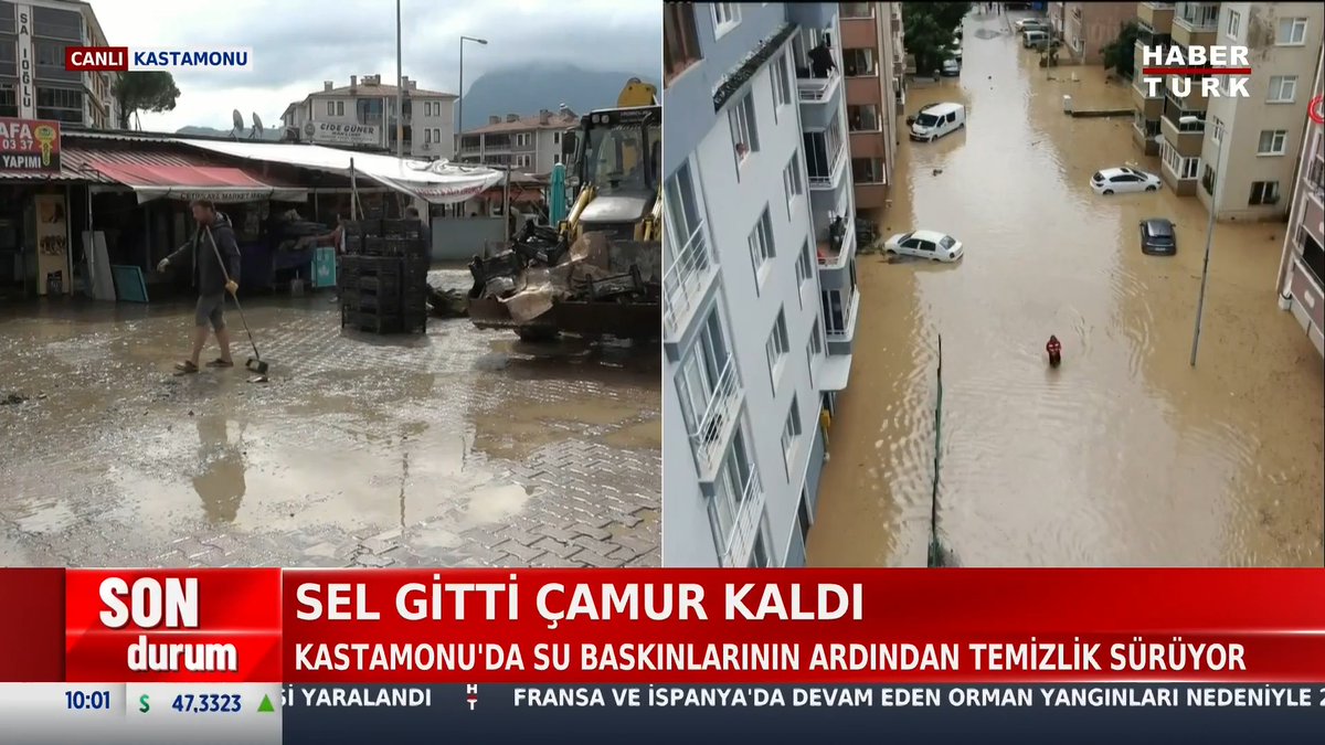 #SONDURUM - Sel gitti çamur kaldı. Kastamonu'da su baskınlarının ardından temizlik sürüyor.