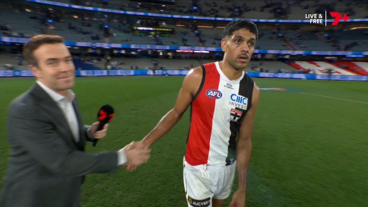 Nasiah Wanganeen-Milera post-game with Tom Morris 🫡 #AFLNorthSaints