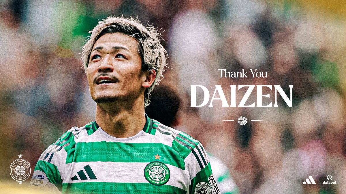 ⚡️ 212 appearances ⚽️ 79 goals 🏆 5 league titles 🏆 3 Scottish Cups 🏆 2 League Cups Arigato, Daizen 🫶 #CelticFC🍀