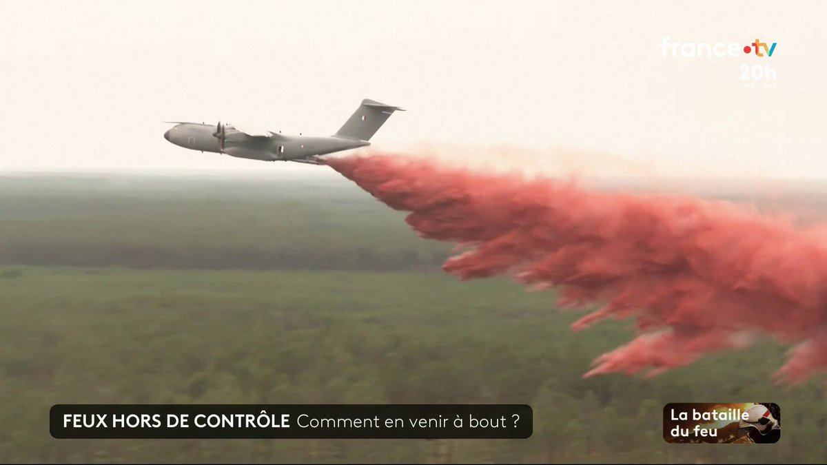 🚗 D'après les pompiers, l'incendie en Gironde est le plus dangereux jamais connu en France. Comment en venir à bout ? Les soldats du feu peuvent désormais compter sur l'A400M, cet avion militaire aux capacités de largage décuplées. #JT20H
