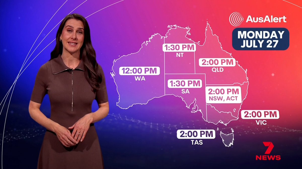 The Federal Government is testing its new AusAlert emergency warning system on Monday, 27 July, with mobile phones across Australia sounding a loud 10-second siren at 2pm AEST, 1:30pm ACST and 12pm AWST.