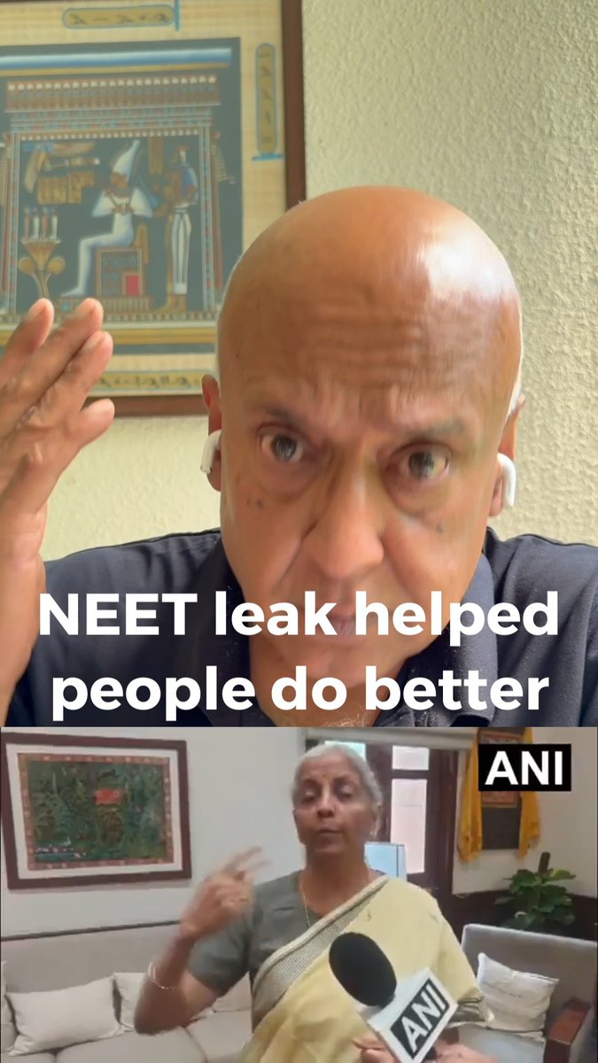 Just heard Nirmala Sitharaman explain one of the benefits of the NEET leak and retest. I would like to apologize for my shallow complaints as I now understand the deep ways in which government makes citizens become better.