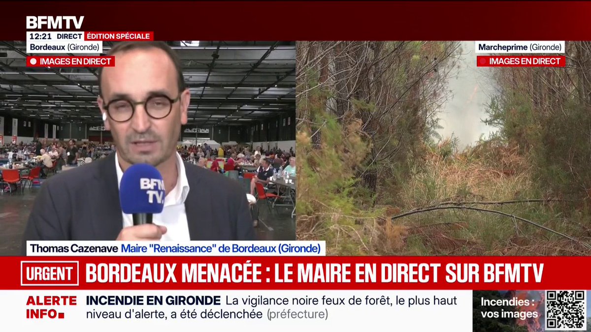 Incendie en Gironde: des solutions de "relogements pour toutes les personnes valides", annoncées par le maire de Bordeaux