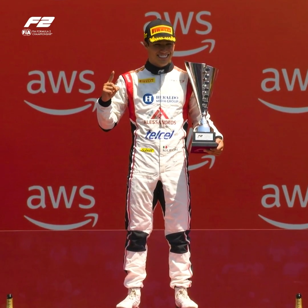 Noel León. FIA Formula 2 Feature Race winner 🥇🏆 The Mexican claimed his third victory of the season with a great drive. Vamos! 🇲🇽🙌 #F2 #HungarianGP