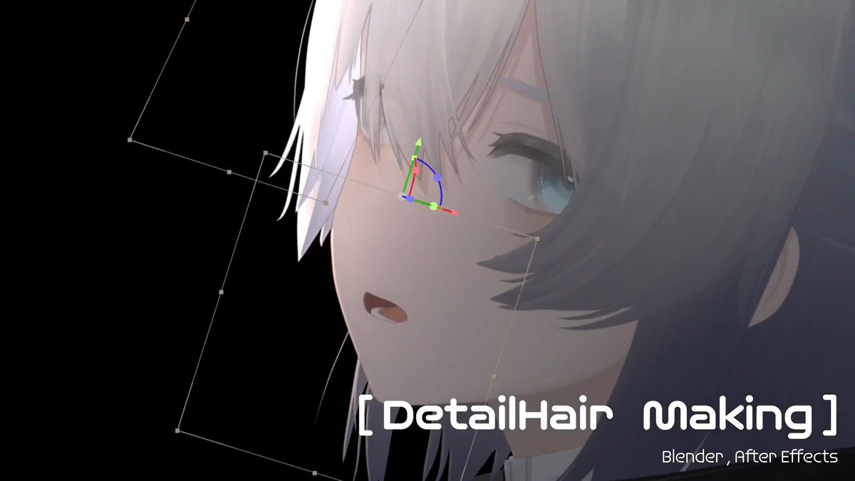 #blender #3DCG #aftereffects ほつれ髪を後付けするワークフロー