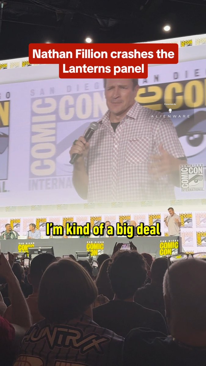 It wouldn't be a Green Lantern panel without Guy Gardner (Nathan Fillion)! #SDCC In partnership with Aliens: Fireteam Elite 2, Alienware, BRISK x Splatoon Raiders and Ramayana