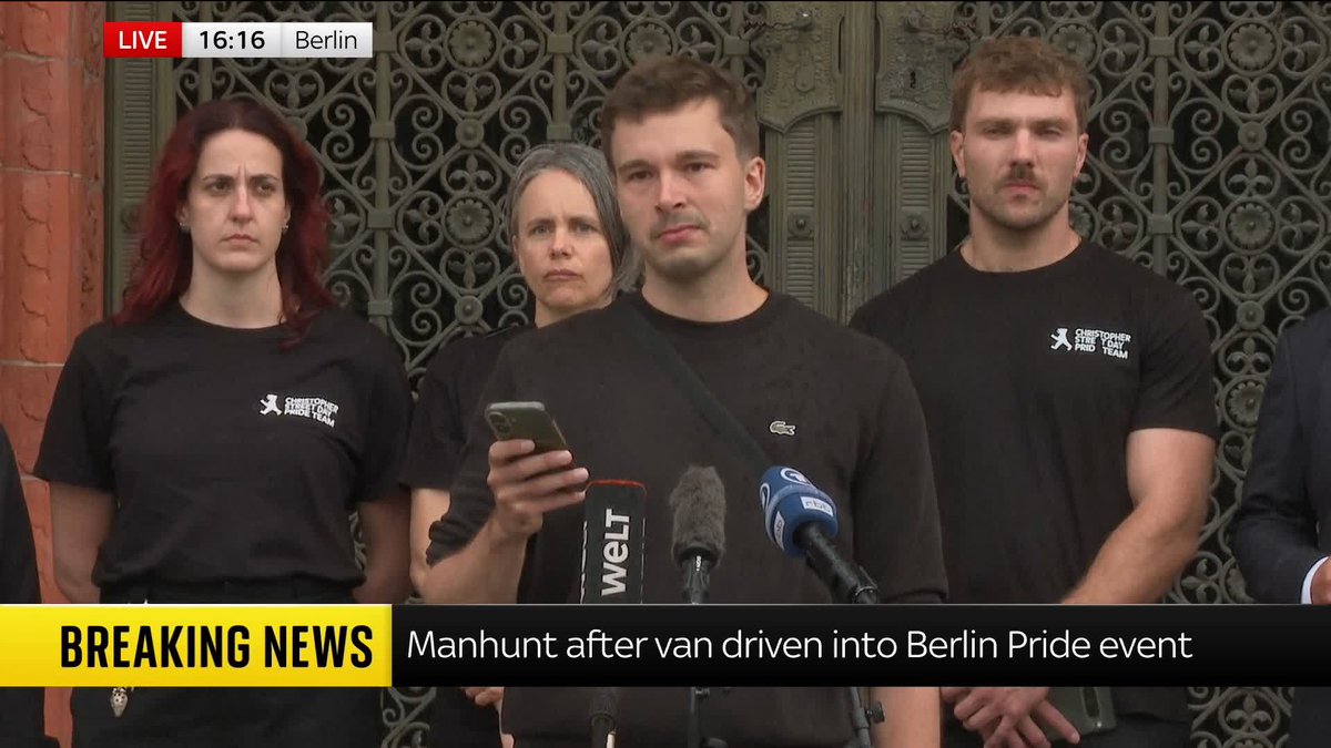 "People are trying to divide our society and set some people against others. As the CSD in Berlin, we will not allow this." The organisers of Berlin Pride say yesterday's attack must not be used "for political ends". Latest: 📺 Sky 501 and Virgin 602