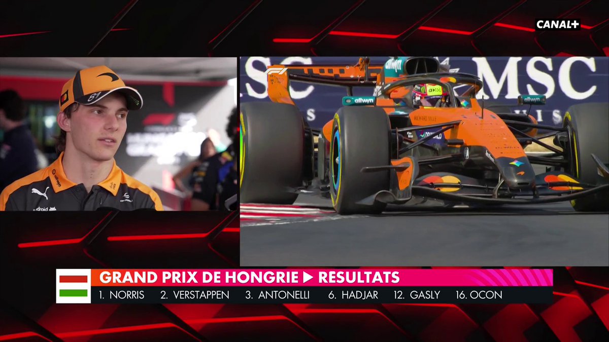 👀 " C'est embarrassant que ces choses-là arrivent." La réaction du grand perdant du jour : Oscar Piastri 👆 #HungarianGP #F1