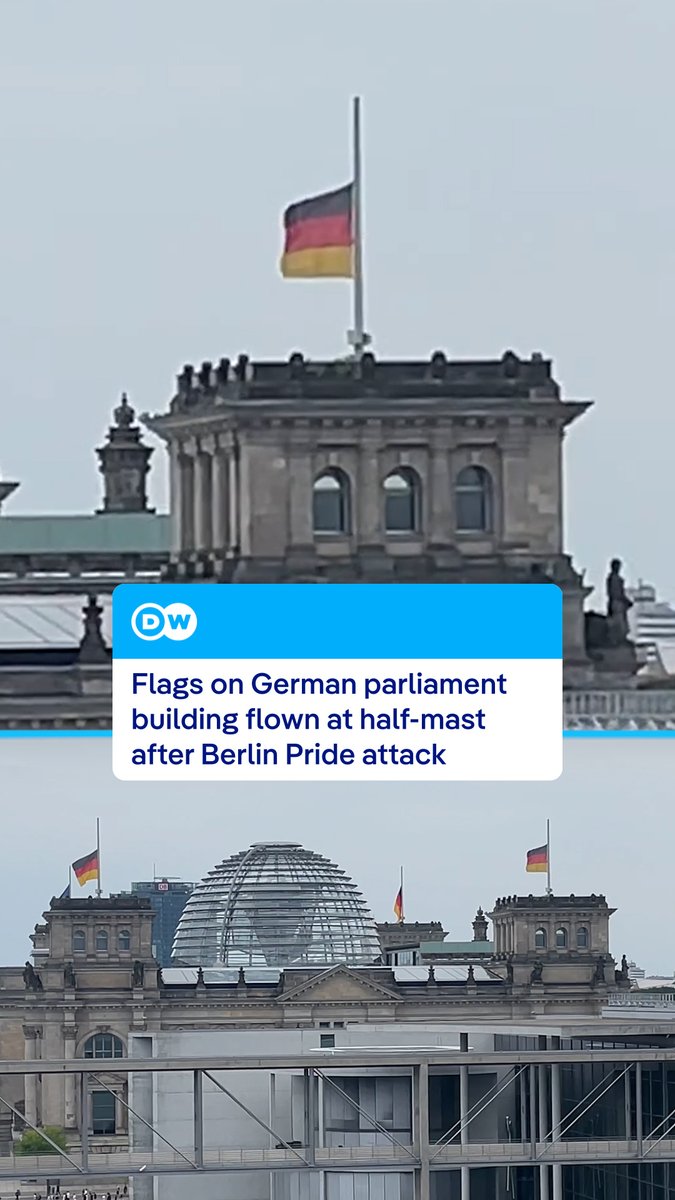 In response to the attack on the Berlin Pride celebrations, Bundestag President Julia Klöckner ordered that flags on Germany's parliament building, the Reichstag, be flown at half-mast on Sunday.