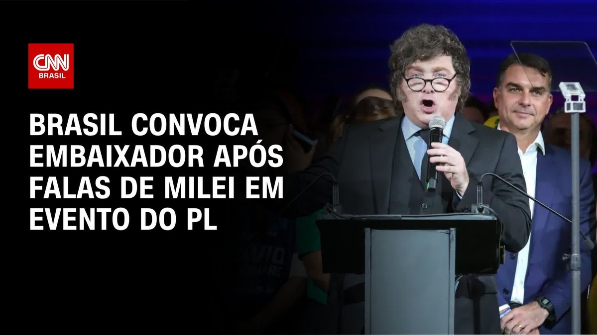 Brasil convoca embaixador após falas de Milei em evento; assista #AgoraCNN