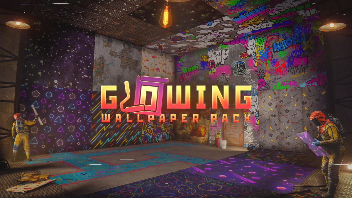 Brighten up your base with this collection of 27 wall, floor, and ceiling wallpapers! 🏠☢️👌 Featuring luminous neon, glowing graffiti, foxfire fungi, and more. Whether you’re building the cosiest crib or an industrial powerhouse, this pack has something for everyone. Get yours here: