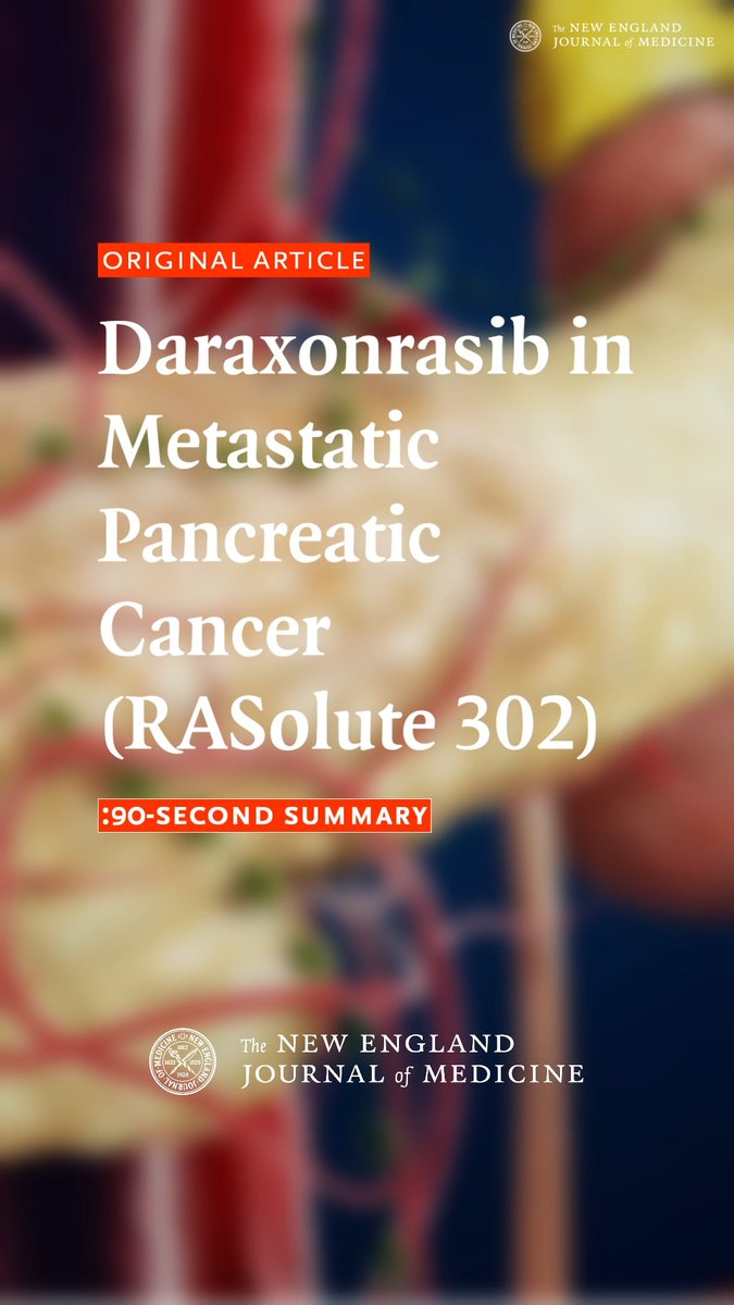 Among patients with previously treated metastatic pancreatic ductal adenocarcinoma, the RAS(ON) inhibitor daraxonrasib led to significantly longer overall survival and progression-free survival than chemotherapy. Full phase 3 RASolute 302 trial results and Research Summary: