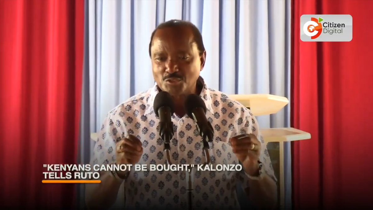 "Kenyans cannot be bought," Kalonzo tells Ruto