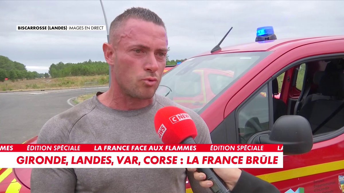 «On veut vraiment que ça se finisse parce que c'est un cauchemar», témoigne ce bénévole, venu aider les pompiers face à l'incendie dans la Gironde, dans #PunchlineEte Toute l'info est à retrouver sur
