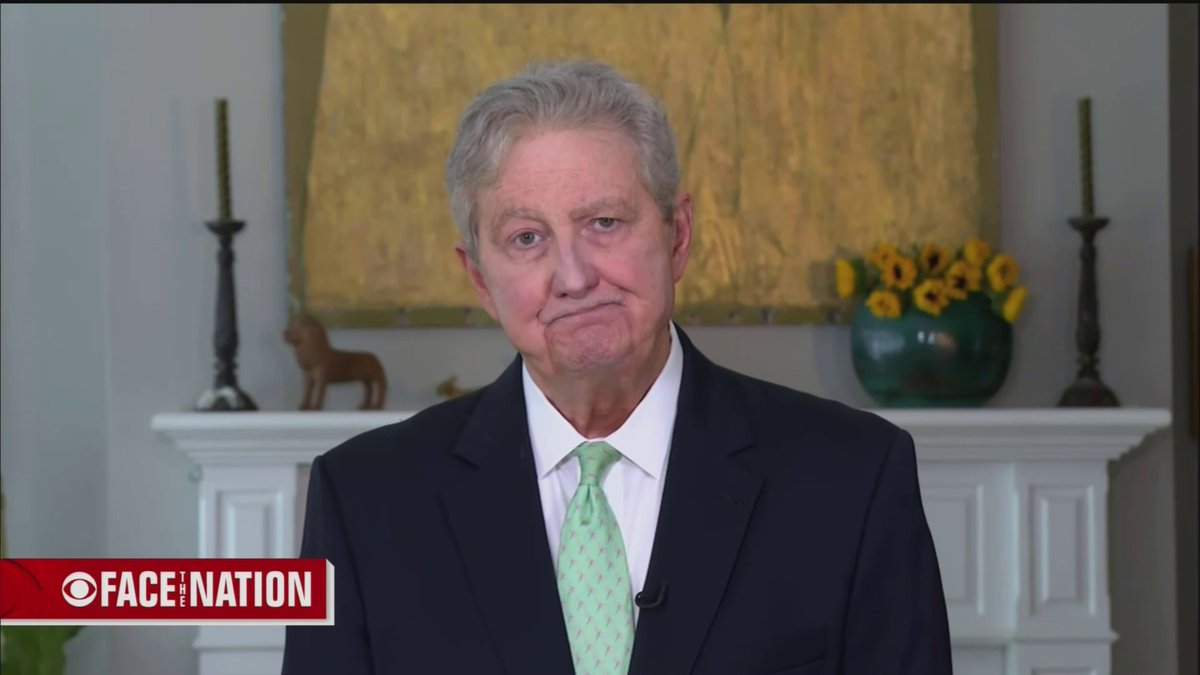 When asked whether the late Sen. Lindsey Graham’s bill to further Russian oil sanctions will be voted on this week, Sen. John Kennedy (R-LA) says he doesn’t know, but “we need to add Iran to the Graham Russian sanctions bill and vote on it.” “With respect to the Senate, doing nothing is hard because you never know when you're finished,” he says, naming some of the other outstanding items before Congress: “We need to put the house budget resolution on the floor. It's the only chance we have to get money to defense, to farmers, and to take another crack at the Save Act.”