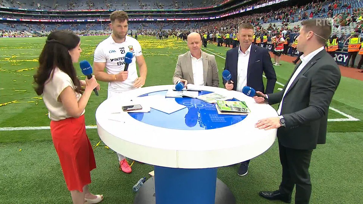 "I was planning on flying out of here Wednesday, but I may have to put a pause on that for a while." Aidan O'Shea finally reaches the top of the Hogan Stand and chats to the Panel about the changes Mayo have gone though to finally get there. #SundayGame